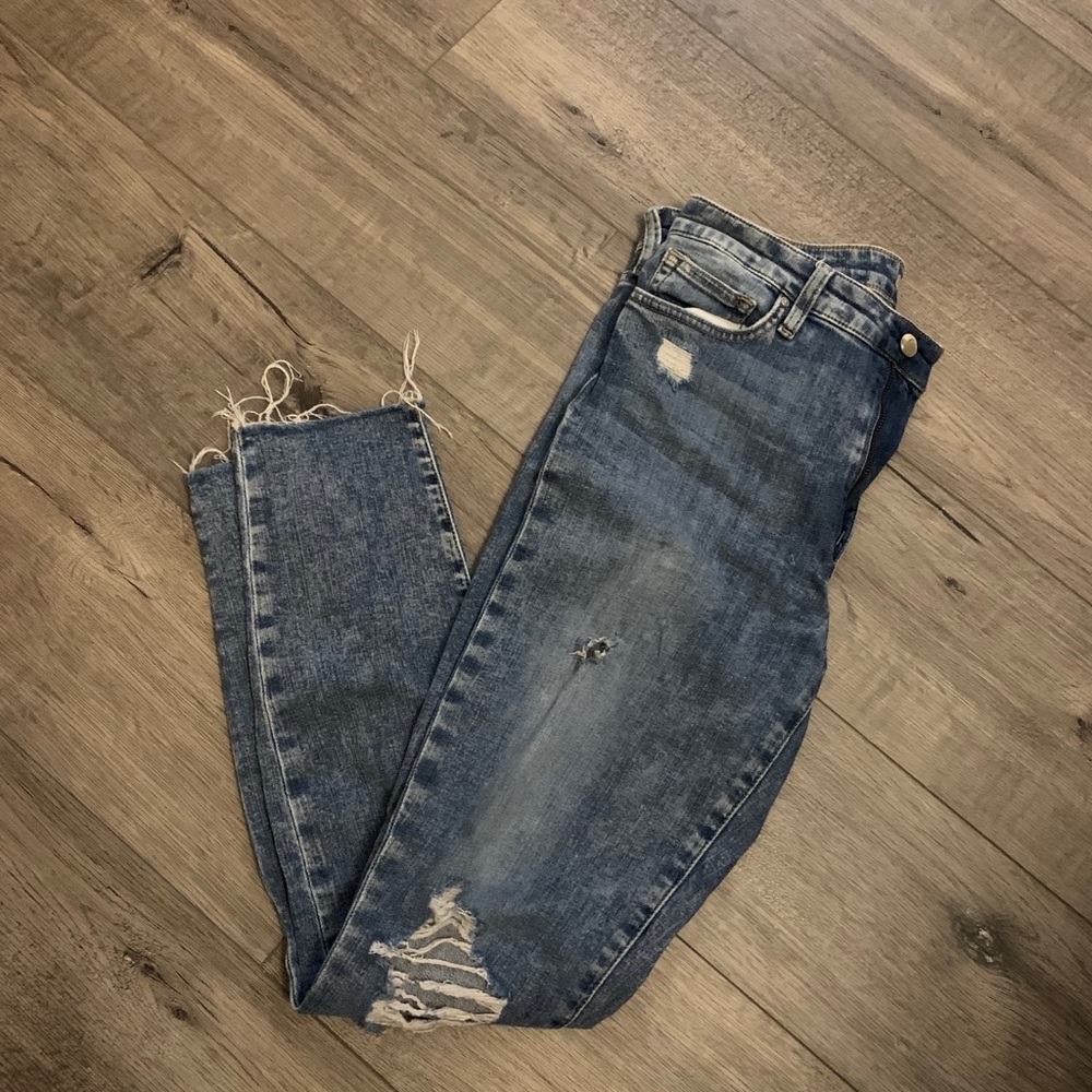 Full Length 30inch High Rise Ripped Jeans